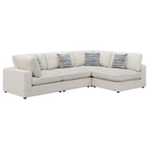 4PC Cloud Modular Dupe Open Sofa Chaise in Performance Linen
