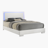 Felicity Wood LED Panel Bed
