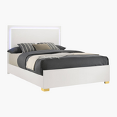 Marceline Wood LED Panel Bed