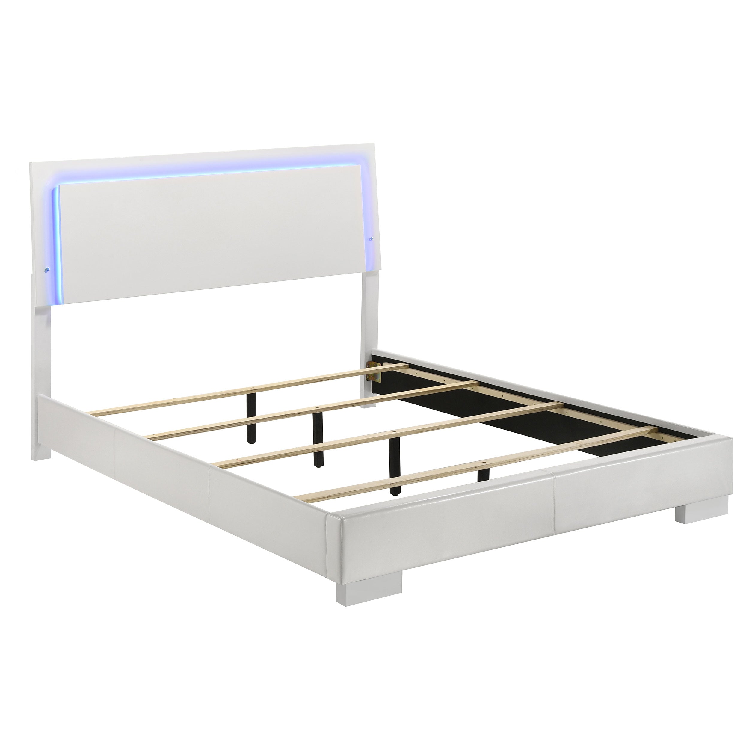 Felicity Wood LED Panel Bed