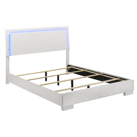 Felicity Wood LED Panel Bed