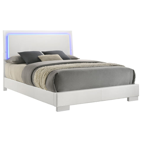 Felicity Wood LED Panel Bed