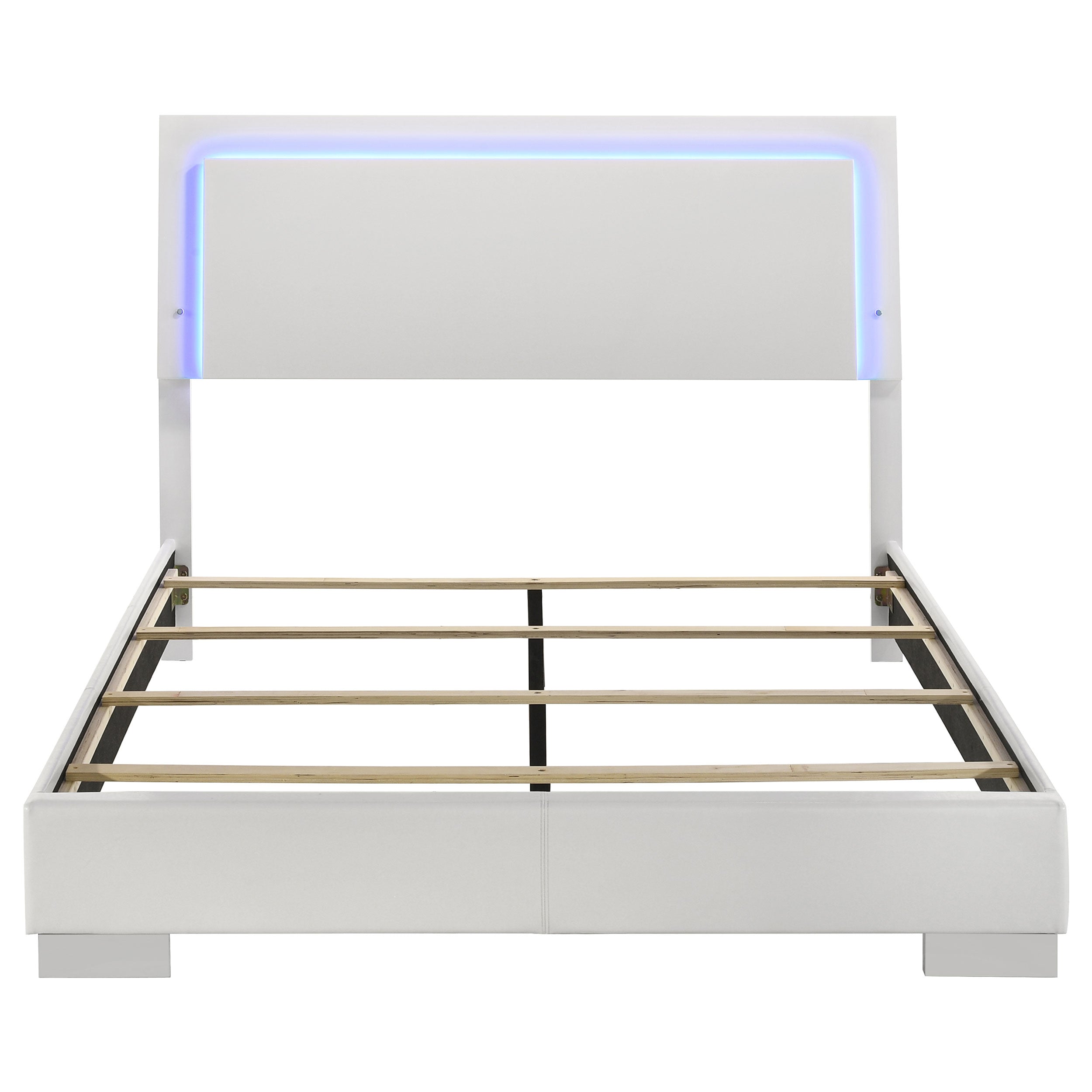 Felicity Wood LED Panel Bed