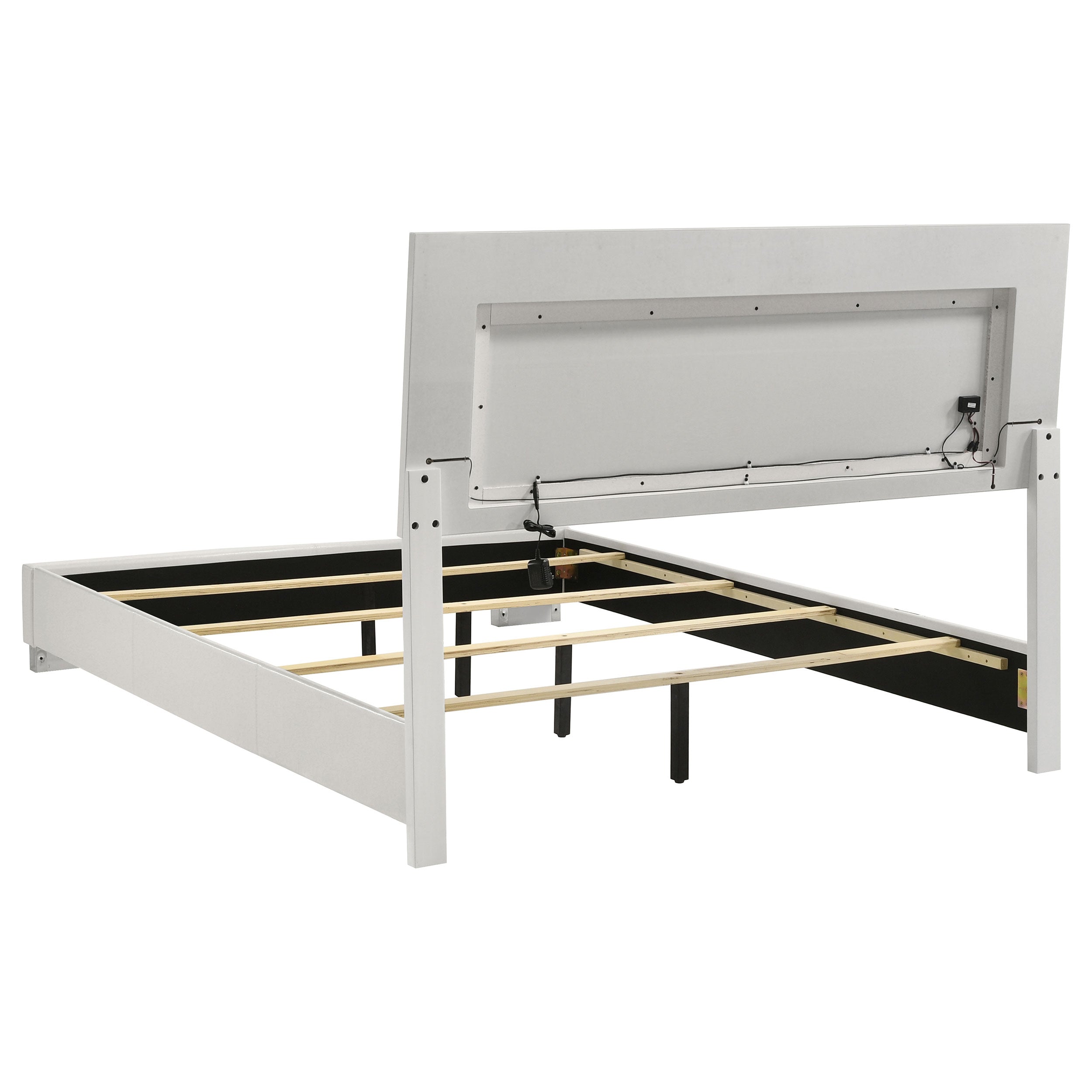 Felicity Wood LED Panel Bed