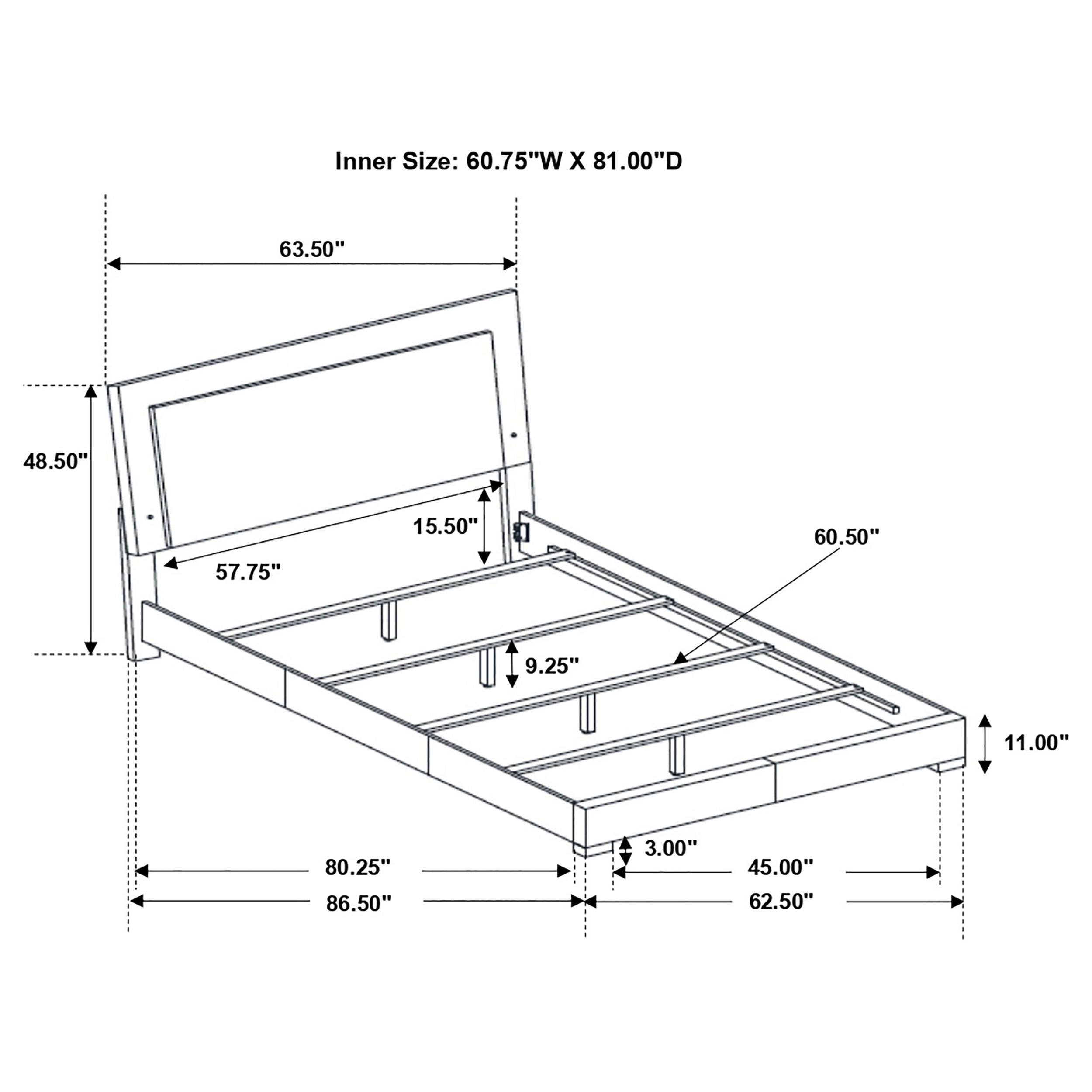 Felicity Wood LED Panel Bed