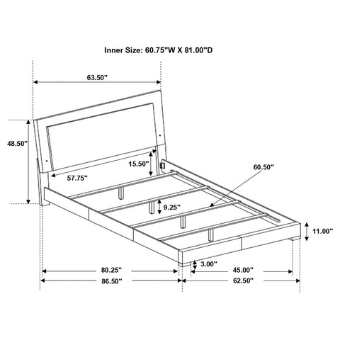 Felicity Wood LED Panel Bed