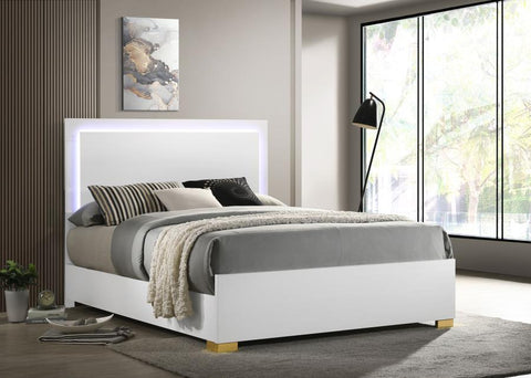 Marceline Wood LED Panel Bed