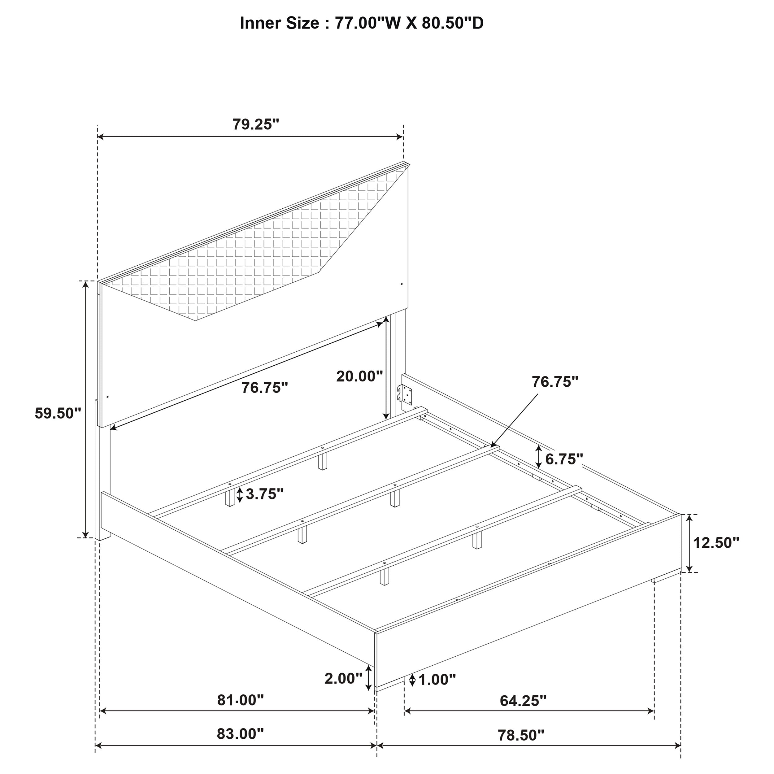 Ives Panel Bed with LED Headboard