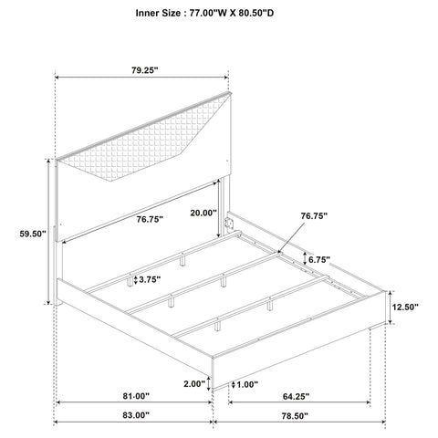 Ives Panel Bed with LED Headboard