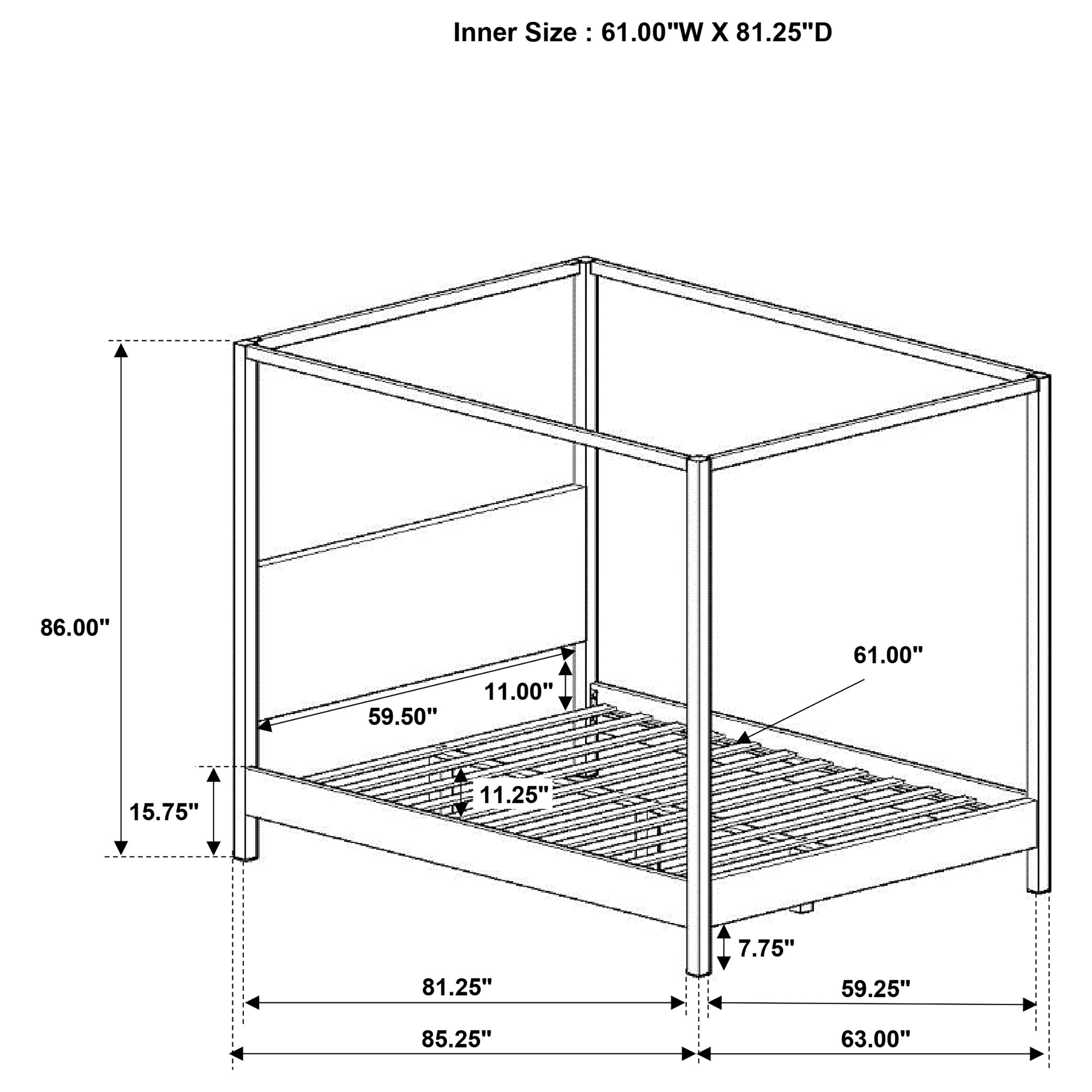 Monroe Upholstered Canopy Bed
