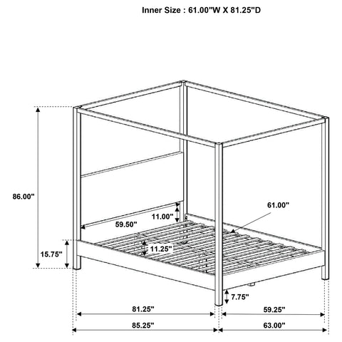 Monroe Upholstered Canopy Bed