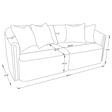 Townsend Chenille Rolled Arm Sofa