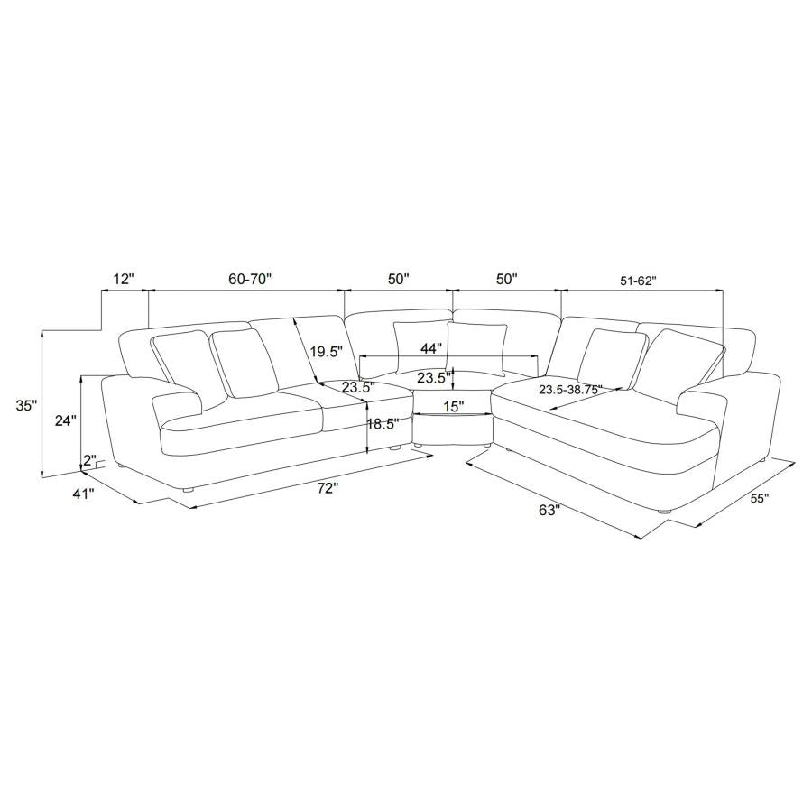 Emberson 3-piece Upholstered Modular Sectional