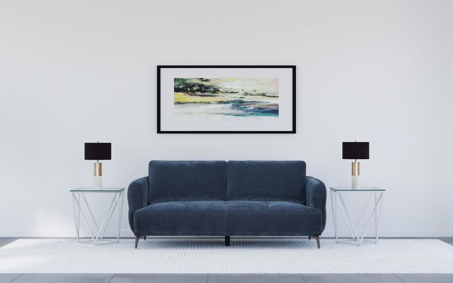 Lively Chenille Modern Track Arm Sofa