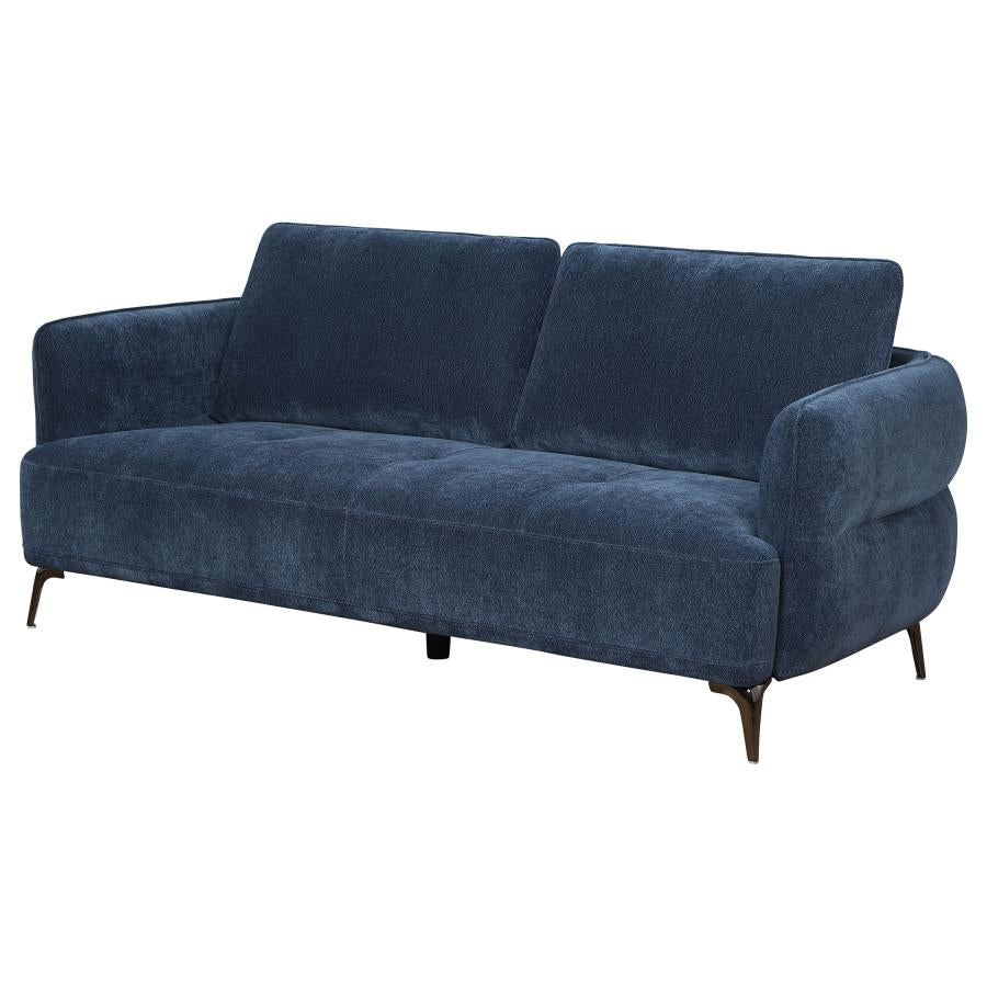 Lively Chenille Modern Track Arm Sofa