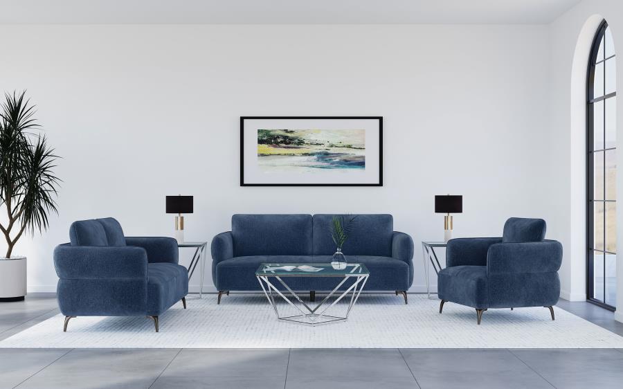 Lively Chenille Modern Track Arm Sofa