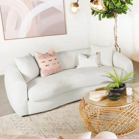 Isabella Faux Sheepskin Upholstered Sofa
