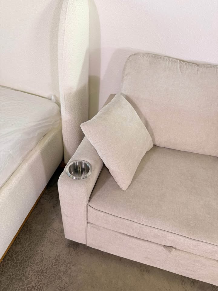 Modern Sofa Bed Sleeper Chaise Couch With Pull Out Bed Mechanism