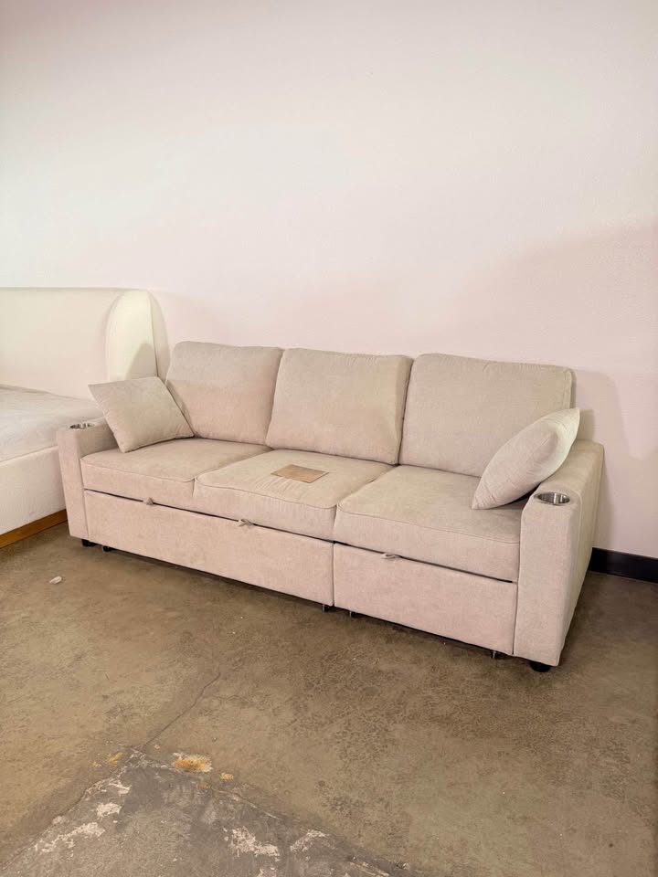 Modern Sofa Bed Sleeper Chaise Couch With Pull Out Bed Mechanism