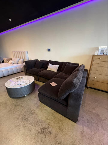 4-Seat Cloud Lux Modular Sofa Sectional Chaise in Performance Chenille