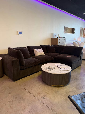 4-Seat Cloud Lux Modular Sofa Sectional Chaise in Performance Chenille