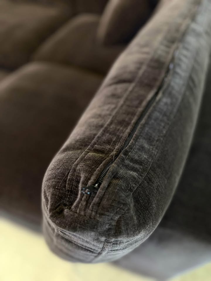 4-Seat Cloud Lux Modular Sofa Sectional Chaise in Mocha Brown Performance Chenille