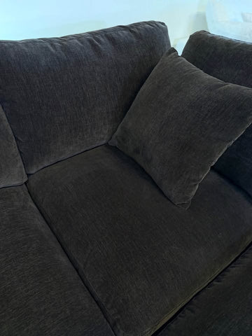4-Seat Cloud Lux Modular Sofa Sectional Chaise in Mocha Brown Performance Chenille