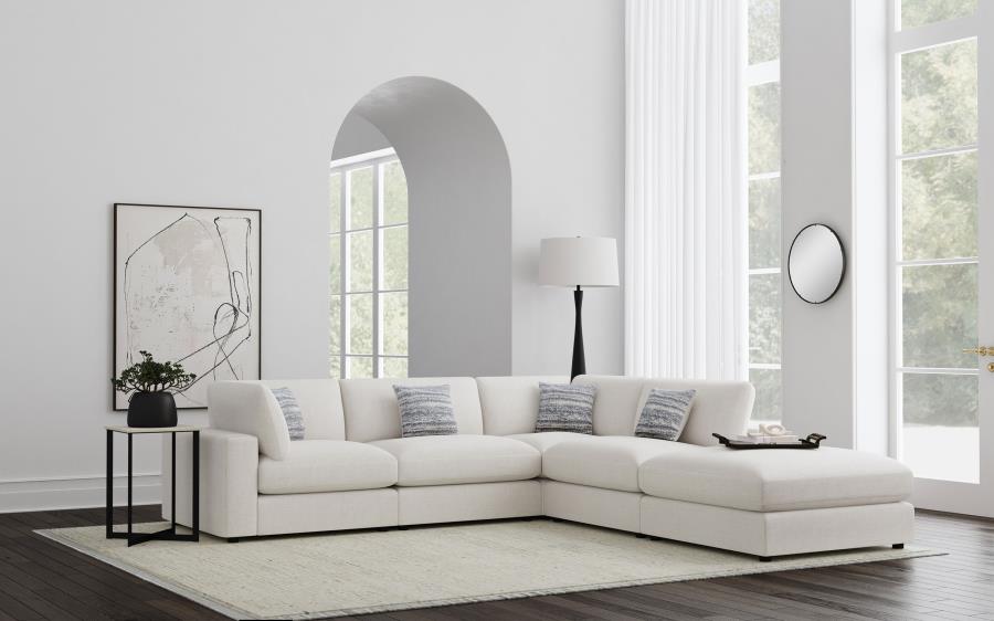 5PC Cloud Modular Dupe Sofa Chaise in Performance Linen