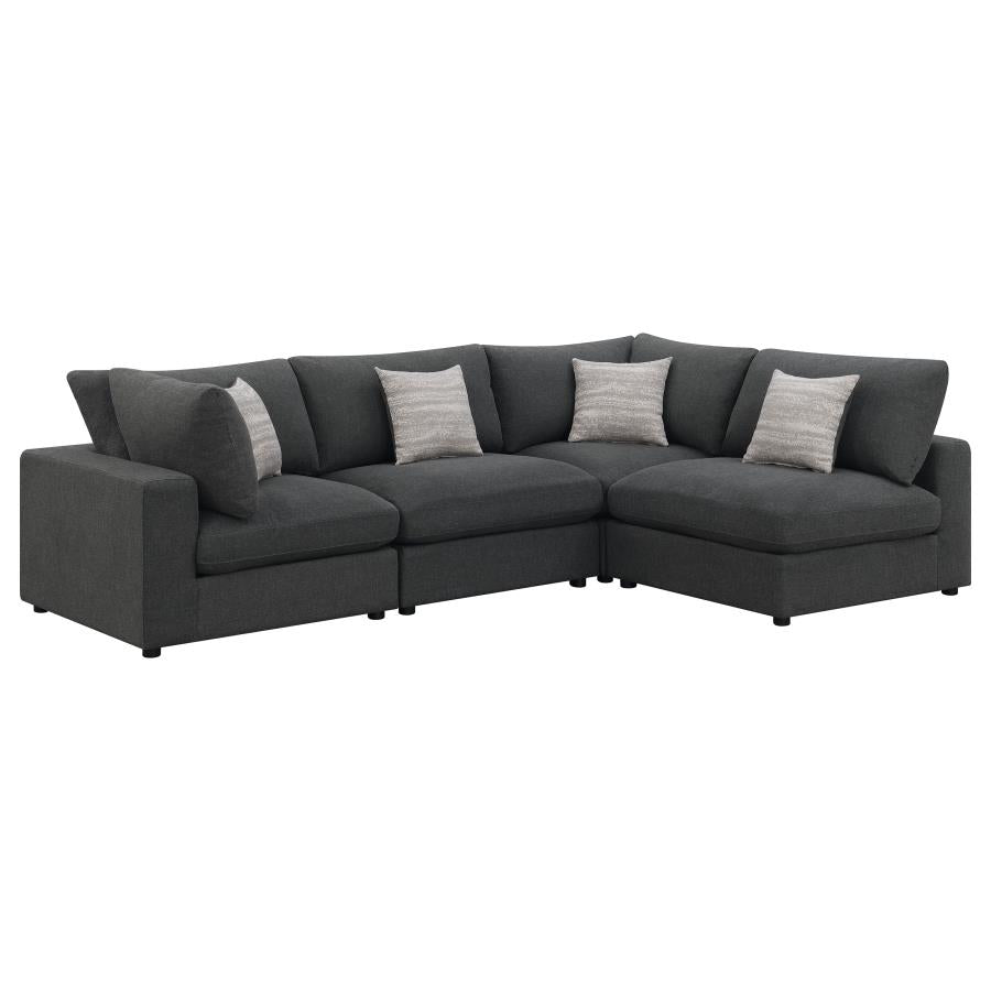 4PC Cloud Modular Dupe Open Sofa Chaise in Performance Linen