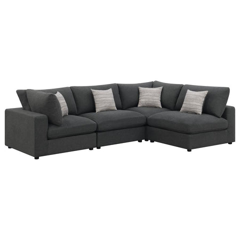 4PC Cloud Modular Dupe Open Sofa Chaise in Performance Linen