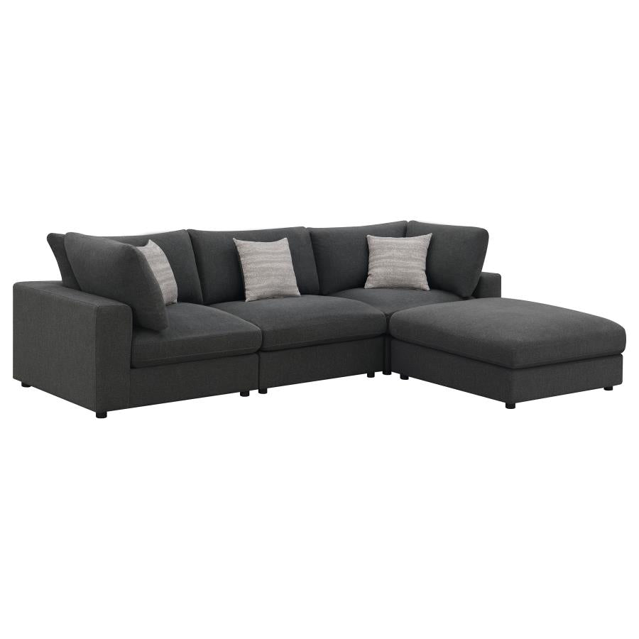 4PC Cloud Modular Dupe Open Sofa Chaise in Performance Linen