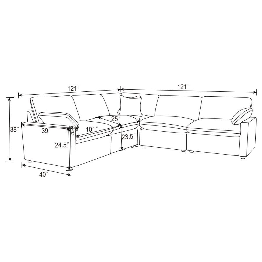 Collins 5-piece Modular Power Reclining Sectional