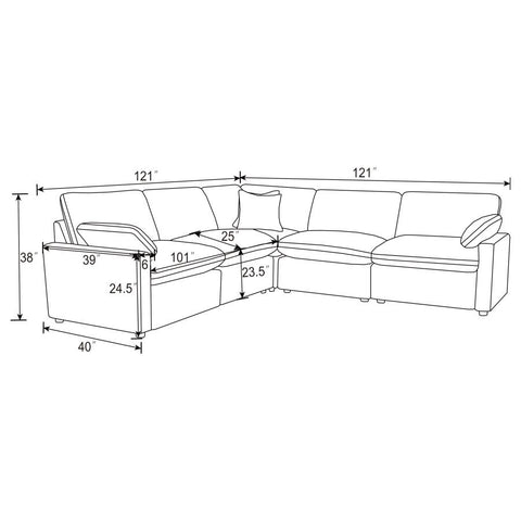 Collins 5-piece Modular Power Reclining Sectional